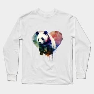 A nice Panda with big heart Long Sleeve T-Shirt